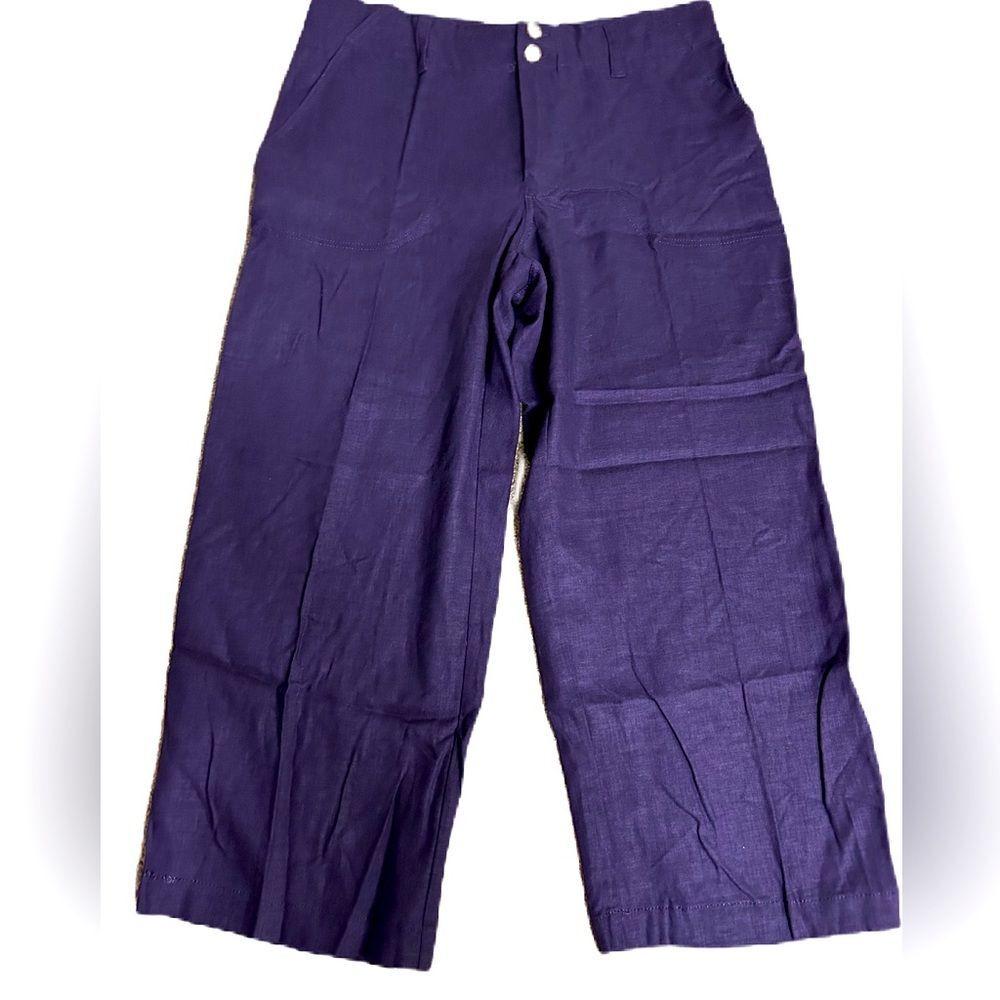 Sag Harbor Purple Linen Blend Capris Size 8P